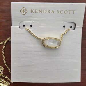 Square White Gemstone Necklace